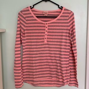 Mossimo Pink Striped long sleeve T-shirt